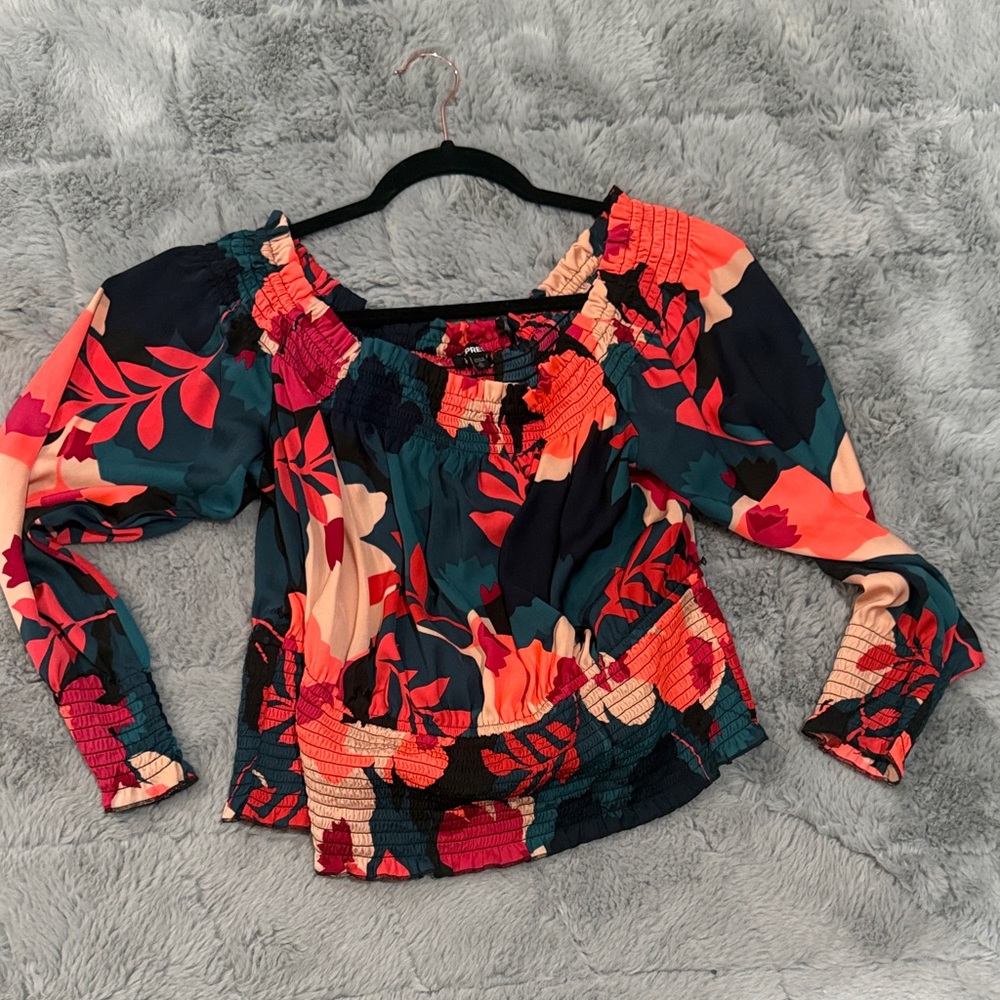 Express Vibrant Floral Blouse